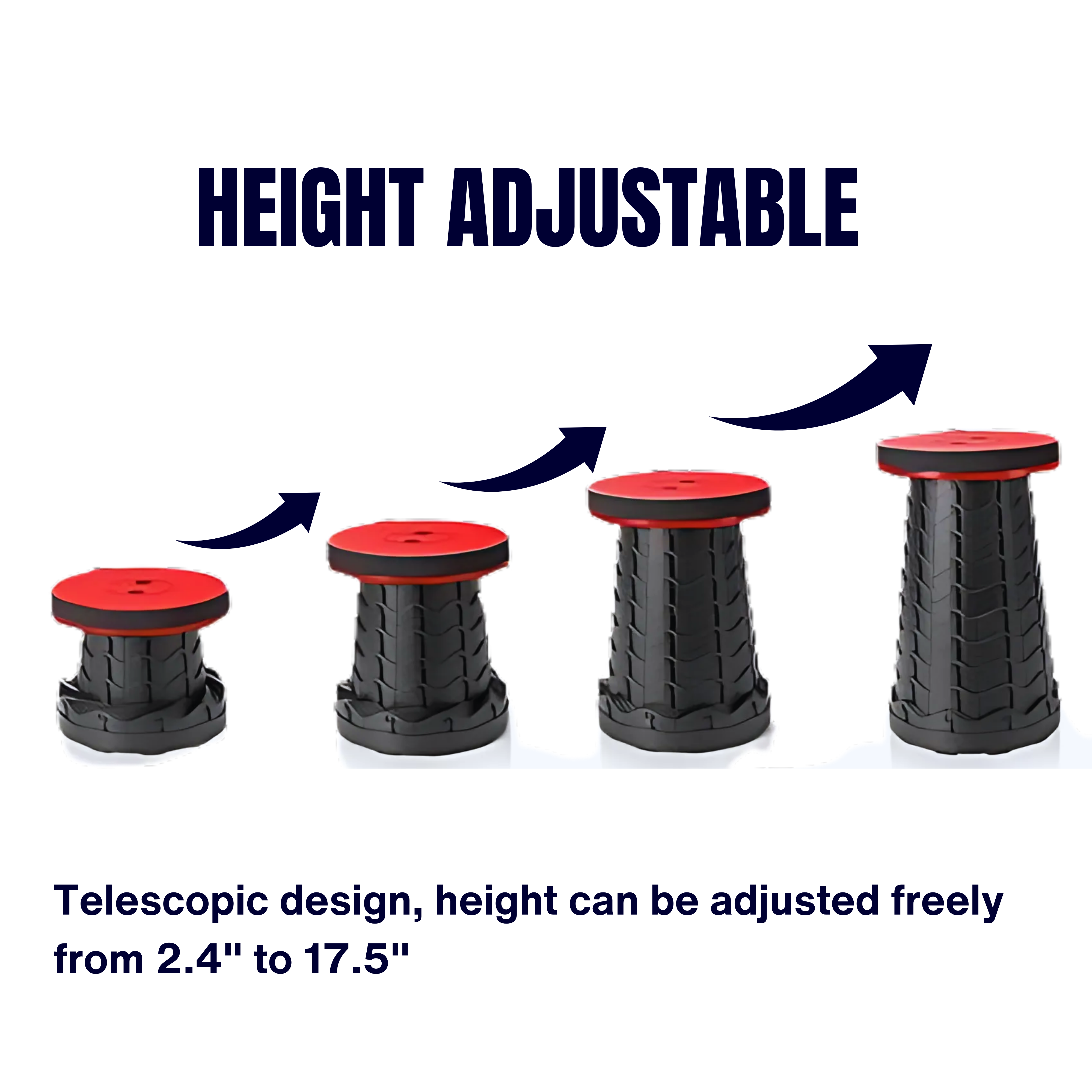 QuickSit Collapsible Telescoping Stool – Ideal for Camping, Events, and Everyday Travel