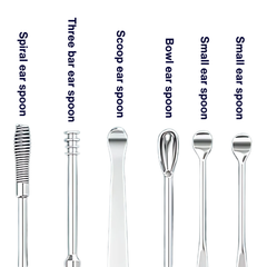 EarPurity 6-Piece Stainless Steel Earwax Removal and Care Kit with Precision Curettes