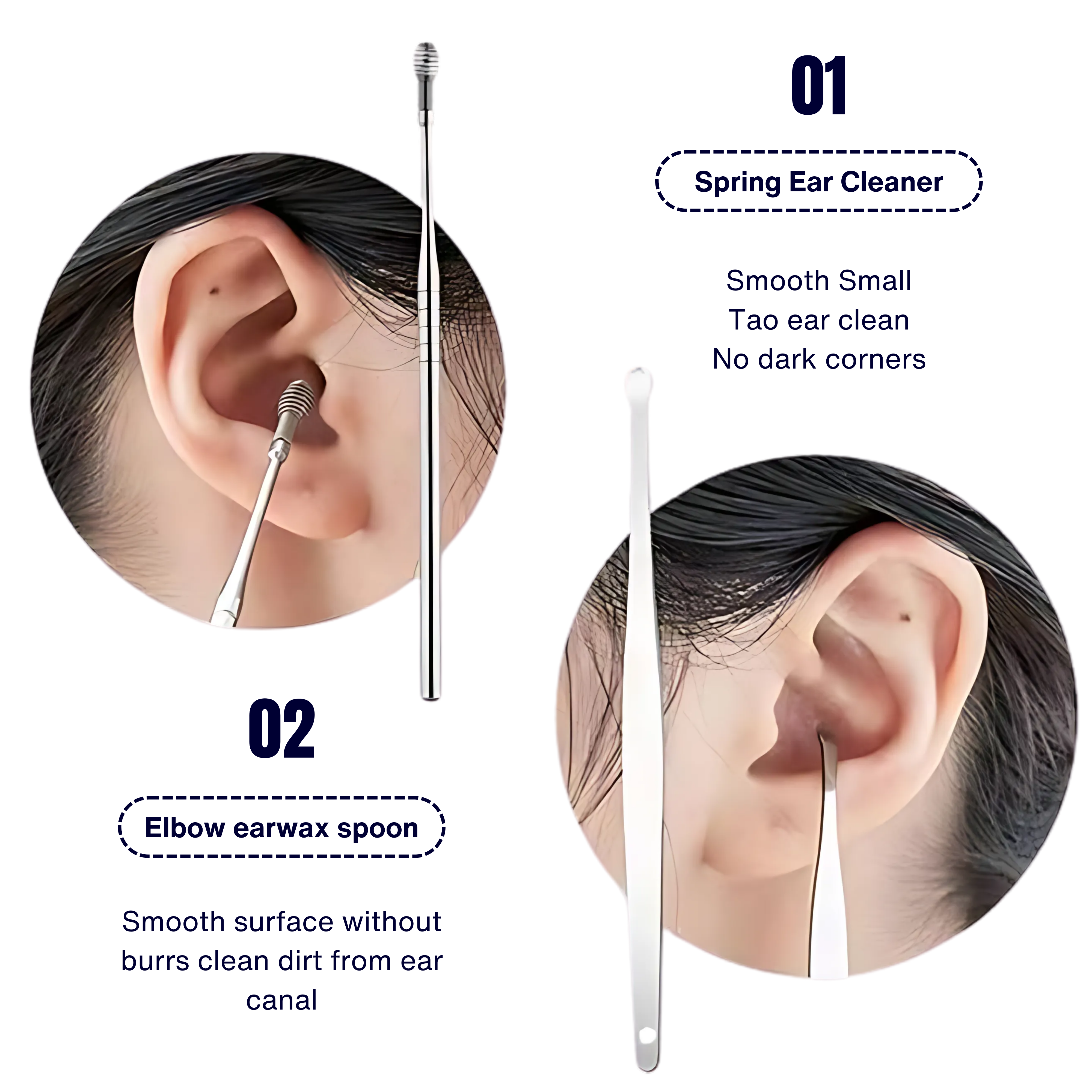 EarPurity 6-Piece Stainless Steel Earwax Removal and Care Kit with Precision Curettes