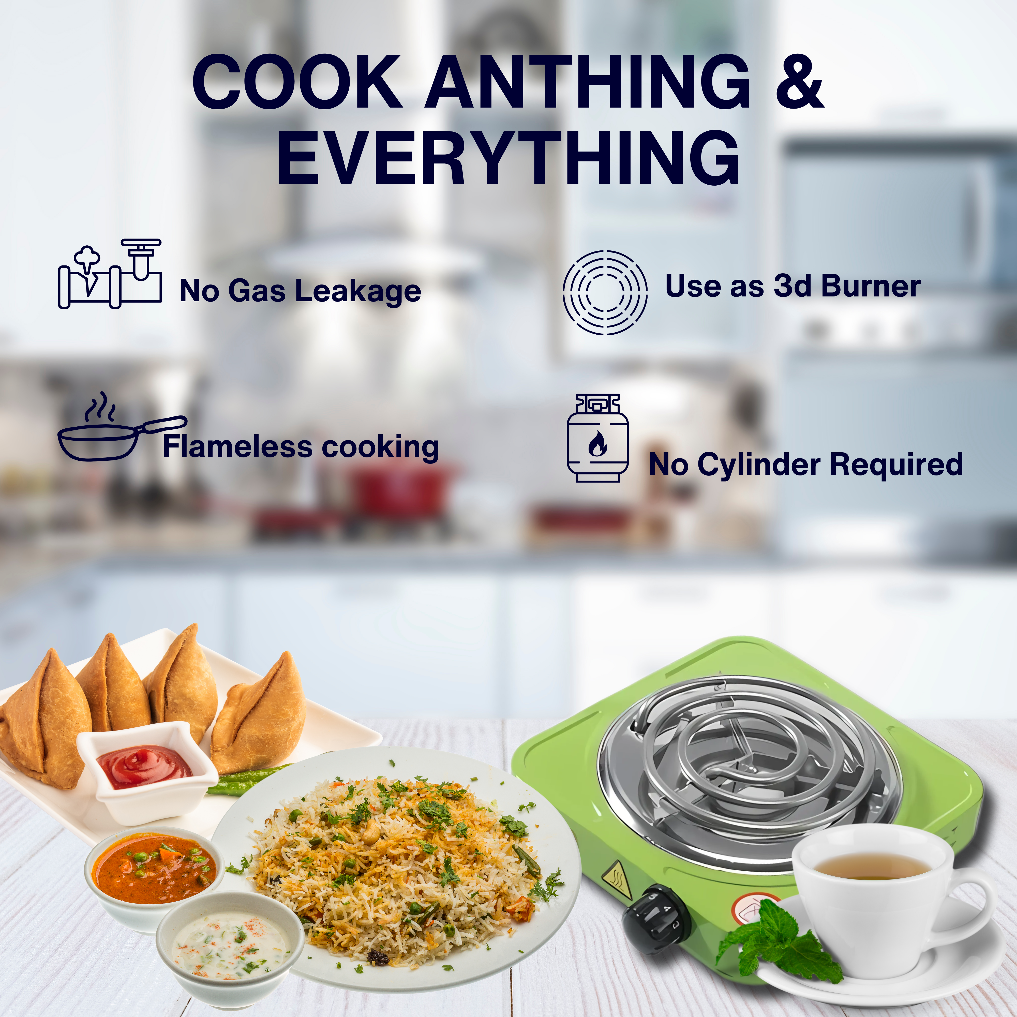 SmartCook Multi-Color Electric Stove with Smart Heat Technology for Fast and Even Cooking