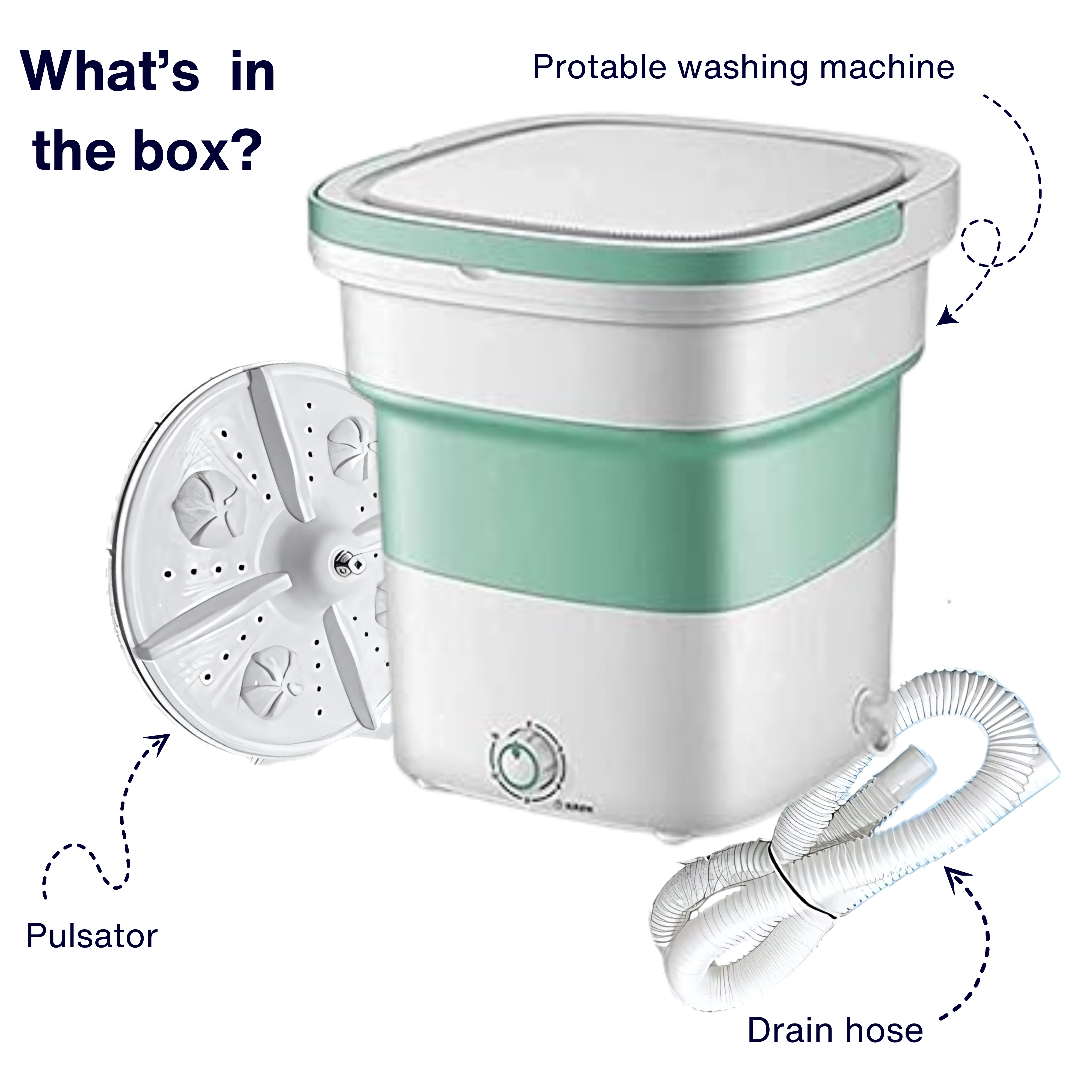 TravelWash Mini Foldable Washer & Spin Dryer – Portable Laundry Solution for Small Homes, Apartments, Travel, and Eco-Conscious Living