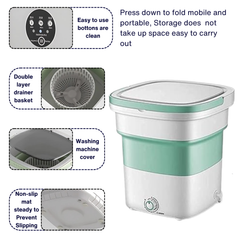 TravelWash Mini Foldable Washer & Spin Dryer – Portable Laundry Solution for Small Homes, Apartments, Travel, and Eco-Conscious Living