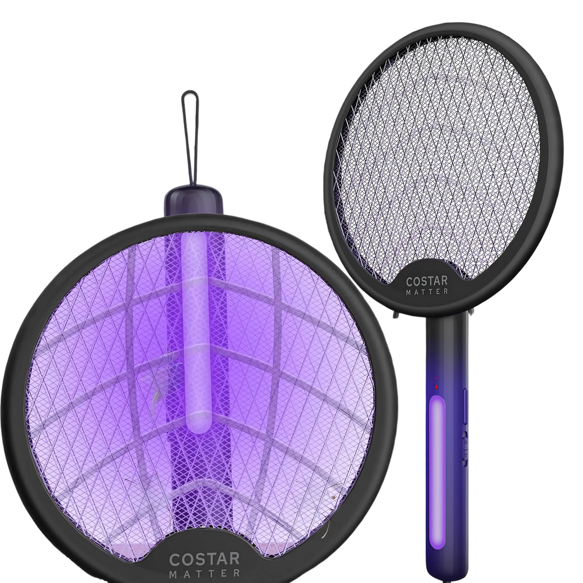 SwatPro 2-in-1 Foldable Mosquito Racket – USB Rechargeable Electric Bug Zapper with UV Light and Long-Lasting Lithium-ion Battery for Effective Insect Control